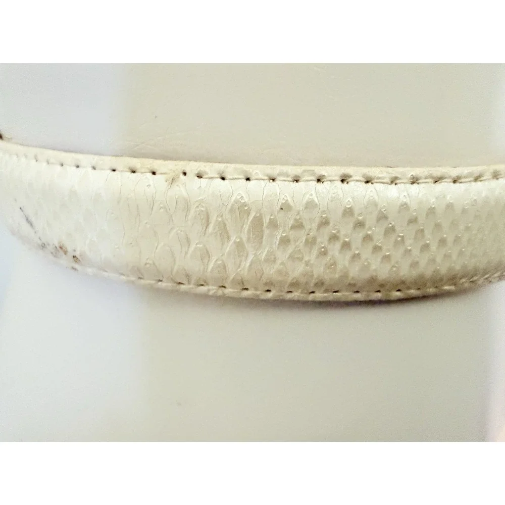Vintage Cream Genuine Snakeskin 3/4